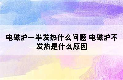 电磁炉一半发热什么问题 电磁炉不发热是什么原因